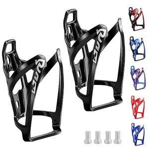 Black Bike Water Bottle Holder Set - 2 Pack