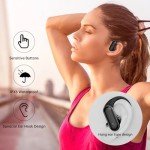 Bluetooth Headphones Wireless Earbuds 48Hrs Playtime Ear Buds IPX7 Waterproof Digital Power Display Earphones with Earhook Premium Deep Bass Over-Ear Headsets for TV Phone Latptop Black