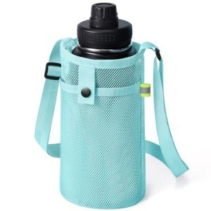 Lightweight Water Bottle Holder with Strap - Light Blue