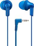 Panasonic ErgoFit Wired Earbuds, In-Ear Headphones with Dynamic Crystal-Clear Sound and Ergonomic Custom-Fit Earpieces (S/M/L), 3.5mm Jack for Phones and Laptops, No Mic - RP-HJE120-AA (Metallic Blue)