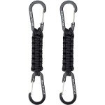 2-Pack Black Paracord Keychain Carabiner Clips