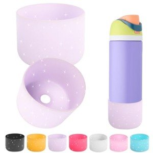 Silicone Water Bottle Boot - 2 Pack, Purple