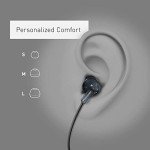 Panasonic ErgoFit Wired Earbuds, In-Ear Headphones with Dynamic Crystal-Clear Sound and Ergonomic Custom-Fit Earpieces (S/M/L), 3.5mm Jack for Phones and Laptops, No Mic - RP-HJE120-AA (Metallic Blue)
