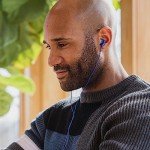 Panasonic ErgoFit Wired Earbuds, In-Ear Headphones with Dynamic Crystal-Clear Sound and Ergonomic Custom-Fit Earpieces (S/M/L), 3.5mm Jack for Phones and Laptops, No Mic - RP-HJE120-AA (Metallic Blue)