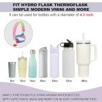 Water Bottle Handle Strap - Light Rainbow Design