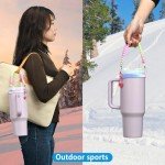 Water Bottle Handle Strap - Light Rainbow Design