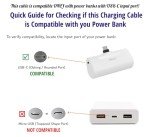USB-C Charging Cable Cord Wire for Newest Power Banks Compatible with iWalk, Spigen PocketBoost, INIU, RAVPower, BONAI, Anker USB-C & Other PowerBanks (Note: Only for Powerbanks with USB-C Input)
