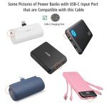 USB-C Charging Cable Cord Wire for Newest Power Banks Compatible with iWalk, Spigen PocketBoost, INIU, RAVPower, BONAI, Anker USB-C & Other PowerBanks (Note: Only for Powerbanks with USB-C Input)