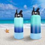 Light Blue Silicone Water Bottle Protector Sleeve