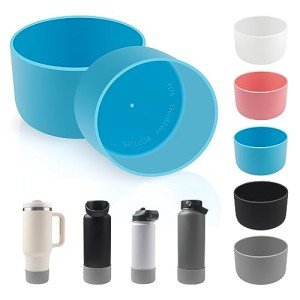 4 Pack Silicone Flask Boots - Light Blue