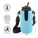 Neoprene Water Bottle Sleeve with Shoulder Strap