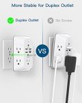 Outlet Extender with Night Light, Surge Protector, Power Strip, 5 Outlet Splitter (3 Side) and 4 USB Charger(1 USB C), USB Wall Charger, Multi Plug Outlets for Home, Office, Dorm Room Essentials
