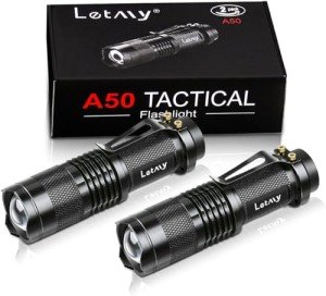 Bright Mini Tactical Flashlights with Clip - 2 Pack