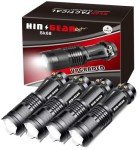4 Pack Mini LED Flashlights - Zoomable & Water-Resistant