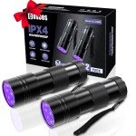 2 Pack UV Flashlight for Pet Urine Detection