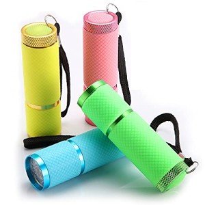 Glow in the Dark Mini LED Flashlights - 4 Pack