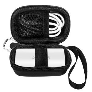 SpomacGek Case for Anker 621 Nano Power Bank/for iWALK LinkPod Portable Charger 3350mAh,4500mAh,4800mAh Power Bank with Half-mesh Pocket,Elastic Band,Lanyard and Carabiner(Case Only)