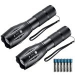 2-Pack Bright LED Flashlights with Batteries