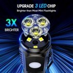 Rechargeable Mini Flashlights with Magnetic Base - 2 Pack