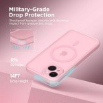 CAPRARO Magnetic for iPhone 14 Case, [Compatible with MagSafe] [Full Camera Protection] [14FT Drop Protection] Shockproof Protective Slim Translucent Matte Phone Case for iPhone 14, Peach Pink