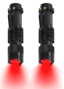 2-Pack Red LED Flashlights for Night Use