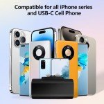 VOVOAEWACH Mini Portable Charger Power Bank for iPhone and Android Phone, 2 in 1 Two Charge Connectors Upgraded 5000mAh Battery Pack Compatible with iPhone Series, Samsung S23/S22 (Black)