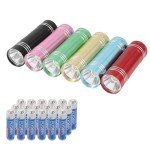 6 Pack Mini LED Flashlights - Assorted Colors