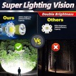 LED Rechargeable Headlamp Flashlight | Detachable Head Light for Forehead with Motion Sensor | IP66 Waterproof | 10 Modes (Red Light included) | 120° Adjustable Head Lamp for Running, Camping, Fishing