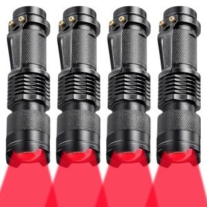 2-Pack Red LED Flashlight for Night Use