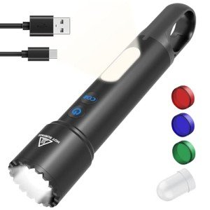 Bright LED Rechargeable Tactical Flashlight - 10 Modes