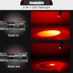 2-Pack Red LED Flashlight for Night Use