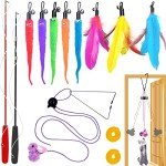 Interactive Cat Toy Set with Retractable Wands