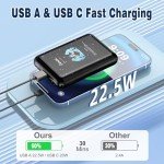 TXQX Mini Power Bank 10000mAh,Small Portable Charger USB C in/Output 22.5W Fast Charging,Best Gift for Various Festivals - Constellation Battery Pack for iPhone Samsung iPad Tablet(Gemini)