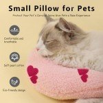 Soft U-Shaped Cat Cuddler Pillow - Pink Heart
