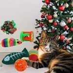Kole Christmas Cat Stocking with 6 Toys