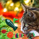 Kole Christmas Cat Stocking with 6 Toys
