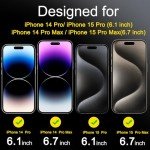 Ferilinso [6 Pack] Camera Lens Protector for iPhone 14 Pro Max iPhone 15 Pro Max iPhone 14 Pro iPhone 15 Pro Accessories camera screen Cover 9H Glass Unbreakable Protection Case Friendly