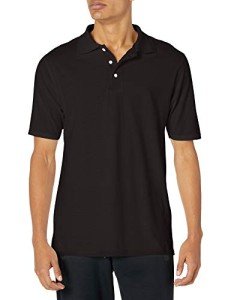 Hanes mens Short Sleeve X-temp Performance Polo fashion t shirts, Black, Medium US