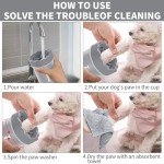 Portable Pet Paw Washer with Towels for Small Dogs
