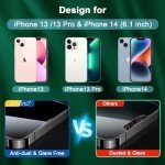 JESOHO Blue Light Screen Protector for iPhone 13 iPhone 13 Pro & iPhone 14 (6.1inch), Eye Protection Tempered Glass Film, Scratch-Resistant, No Bubble with Easy Installation Kit, 2 Pack