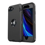 jaroco for iPhone SE Case 2022/2020/3rd/2rd,iPhone 8/7 case [Shockproof] [Dropproof] [Military Grade Drop Tested] with Non-Slip Removable Heavy Duty Full Body Phone Case-Black