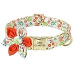 Floral Pattern Dog Collar with Personalized Buckle