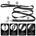 Reflective Dog Collar and Leash Set - Black