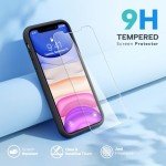 Miracase Compatible with iPhone 11 Phone Case, with Screen Protector, Liquid Silicone Gel Rubber Full Body Drop Protection Shockproof Cover Phone Case for iPhone 11 6.1 inch(Black)