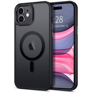 Hython Case for iPhone 11 Case Magnetic Translucent Matte Phone Cases 6.1" [Compatible with MagSafe] Thin Slim Fit Shockproof Bumper Hard Protective Cover for Women Men Girls, Frosted Black