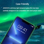 JESOHO Blue Light Screen Protector for iPhone 13 iPhone 13 Pro & iPhone 14 (6.1inch), Eye Protection Tempered Glass Film, Scratch-Resistant, No Bubble with Easy Installation Kit, 2 Pack