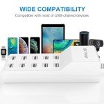 USB Wall Charger USB Charging Station for Multiple Devices USB Charger 10-Ports Power Hub Strip Smart Plug Charging Dock Charge Block Compatible with iPhone 15,iPod,Galaxy S Smart Phones