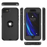 jaroco for iPhone SE Case 2022/2020/3rd/2rd,iPhone 8/7 case [Shockproof] [Dropproof] [Military Grade Drop Tested] with Non-Slip Removable Heavy Duty Full Body Phone Case-Black