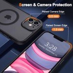 Hython Case for iPhone 11 Case Magnetic Translucent Matte Phone Cases 6.1" [Compatible with MagSafe] Thin Slim Fit Shockproof Bumper Hard Protective Cover for Women Men Girls, Frosted Black