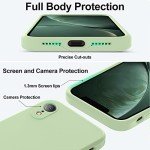 Vooii Compatible with iPhone XR Case, Upgraded Liquid Silicone with [Flat Edges] [Camera Protection] [Soft Anti-Scratch Microfiber Lining] Phone Case for iPhone 10 XR 6.1 inch - Matcha